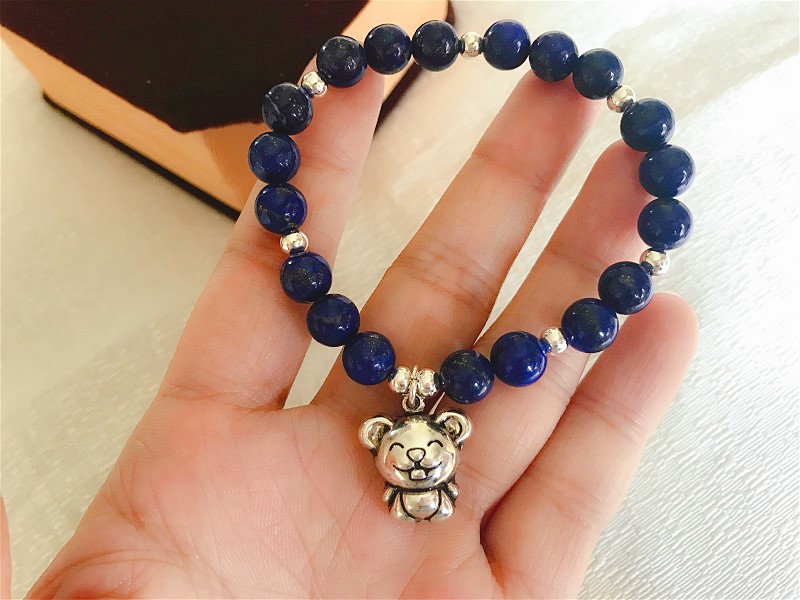 Natural Stone Lapis Lazuli Bracelets with 925 Silver Chinese