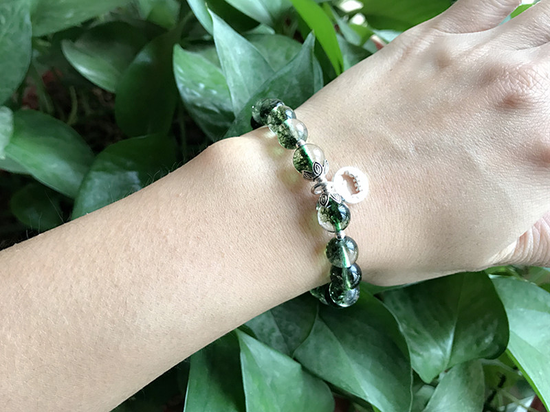 kamian001 Cherry Blossom Bracelet Attracting Wealth and Good Luck Green  Ghost Crystal Bracelet BFF Bracelet