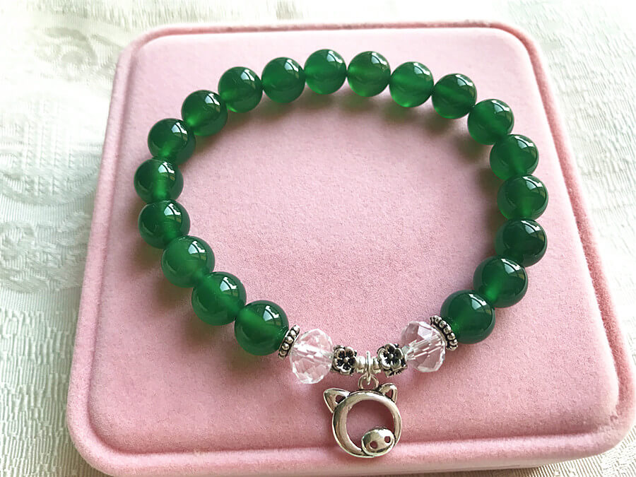 Green Jade Bracelet 4mm Beads - Luck and Abundance | Solacely