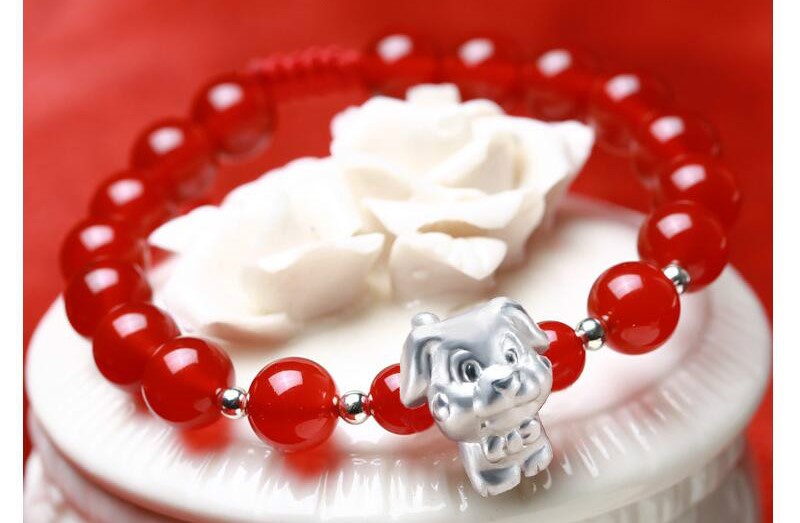 Red Agate 12 Chinese Zodiac Signs Charm Bracelet