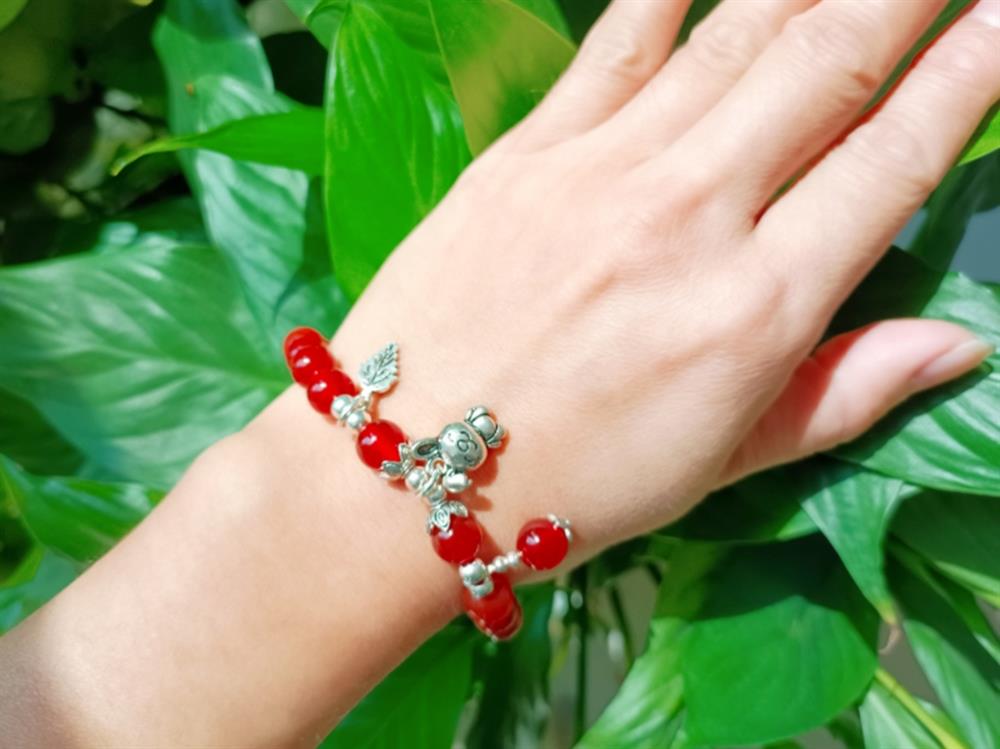 Red Agate Rabbit Sign Charm Bracelet for Woman Good Luck 2023 Zodiac