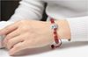 Picture of Red Agate/Black Agate 3D 999 Silver 12 Chinese Zodiac Signs Charm Bracelet for Female/Male Couples