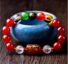 Picture of Red Agate/Black Obsidian Five Element Liuhe Zodiac Symbol Bracelet for Good Luck 2025