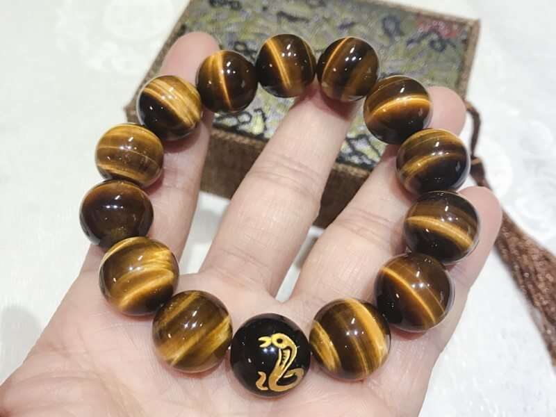 Tiger's Eye Chinese Zodiac Charm Bracelet for Good Luck and Fortune for ...
