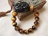 Picture of Top 7A Tiger's Eye Natural Stone Wealth Bracelet with Black Obsidian Pi Xiu/Pi Yao