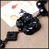 Picture of Hand-made Obsidian Beads Tassels Double Pi Xiu Car Rearview Mirror Hanging Ornament for Good Luck in Wealth