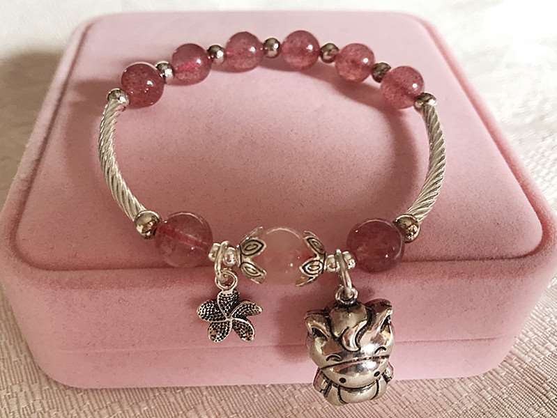 925 Silver 12 Chinese Zodiac Charms Amethyst Beaded Bracelet to