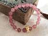 Picture of Natural Strawberry Quartz Crystal Pig Charms Bracelet for Love and Release Pressure
