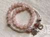 Picture of Two-layer Natural Rose and Strawberry Quartz 925 Sterling Silver Zodiac Charm Bracelet for Love