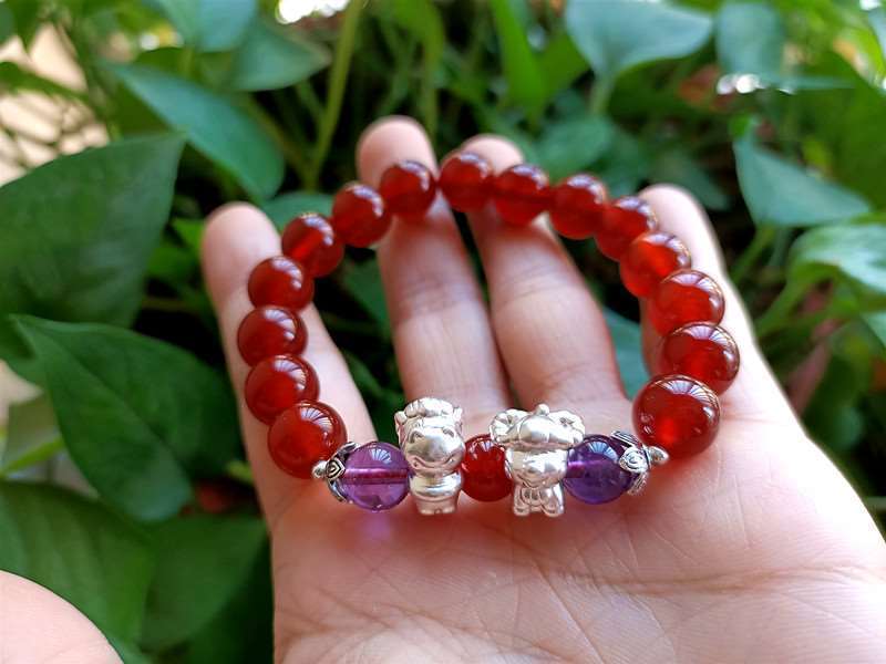 Cherry Blossom Agate, Yanyuan Agate, Bingnan Red Agate Natural Stone  Bracelet - Shop cheng mu Bracelets - Pinkoi