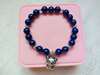 Picture of Natural Stone Lapis Lazuli Bracelets with 925 Silver Chinese Zodiac Pendant