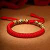 Picture of Zodiac Year Red/Black Rope Bracelet, Adjustable Lucky Diamond Knot Bracelet, Taisui Bracelet for Couples