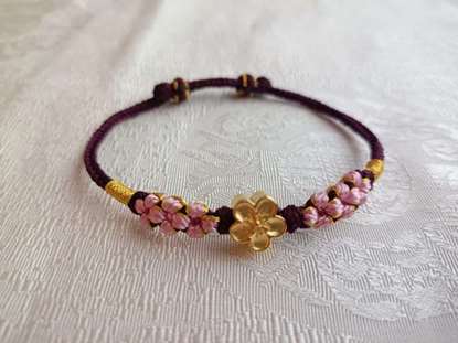 Picture of Rope Bracelet for Love, Ancient Sand Gold Peach Blossom Bracelet for Love