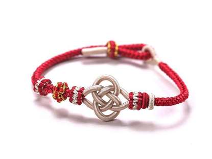 Picture of Chinese Money Knot Rope Braided Bracelet for Wealth, Lucky Bracelet for Money and Love Relationship