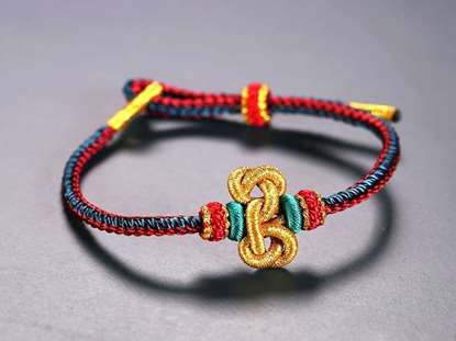 Picture of Chinese Wenchang Knot Braided Bracelet for Study, Career and Love