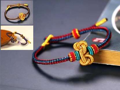 Picture of Chinese Wenchang Knot Braided Bracelet for Study, Career and Love