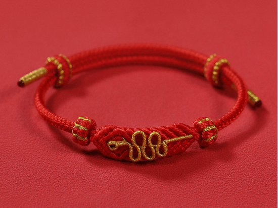 Picture of Snake Zodiac Year Red Rope Bracelet, Adjustable Taisui Bracelet for Snake 2025