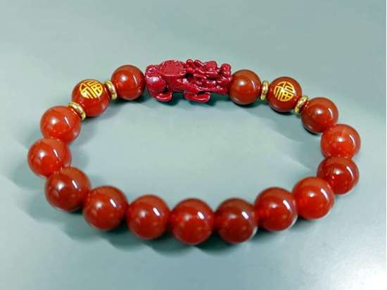 Picture of Cinnabar Pi Xiu Red Agate Charm Bracelet to Bring Good Luck in 2026