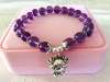 Picture of 925 Silver Chinese Zodiac Charms Amethyst Beaded Bracelet to Attract Love