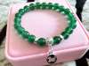 Picture of Green Agate Beads 925 Silver 12 Chinese Zodiac Beaded Charm Bracelet for Good Health