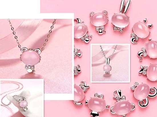 Picture of Rose Quartz 925 Silver 12 Chinese Zodiac Animals Necklace to Attract Love