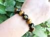 Picture of Top 7A Tiger's Eye Natural Stone Sanhe Three Harmonies Zodiac Symbol Bracelet for Man