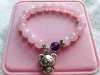 Picture of Rose Quartz Amethyst Lucky Bead 925 Sterling Silver Chinese Zodiac Charm Bracelet to Attract Love