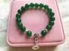 Picture of Natural Green Agate 925 Sterling Silver Chinese Zodiac Charm Bracelet for Good Health and Wealth
