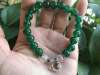 Picture of Green Agate 925 Silver Pig Sign Beaded Bracelet for Good Beauty, Health & Wealth