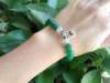 Picture of Green Agate 925 Silver Pig Sign Beaded Bracelet for Good Beauty, Health & Wealth