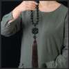 Picture of Hand-made Obsidian Beads Tassels Double Pi Xiu Car Rearview Mirror Hanging Ornament for Good Luck in Wealth