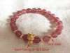 Picture of Natural Strawberry Quartz Crystal Pig Charms Bracelet for Love and Release Pressure