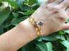 Picture of 925 Silver Fortune Cat / Maneki Neko Yellow Citrine Charm Bracelet to Attract Good Luck and Fortune