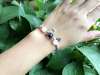 Picture of Natural Rose Quartz and Amethyst 925 Sterling Silver Zodiac Charm Bracelet for Love