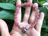 Picture of Natural Strawberry Quartz Crystal 925 Silver Chinese Zodiac Rat Charm Bracelet for Love and Enhance Intuition