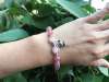 Picture of Natural Strawberry Quartz Crystal 925 Silver Chinese Zodiac Rat Charm Bracelet for Love and Enhance Intuition